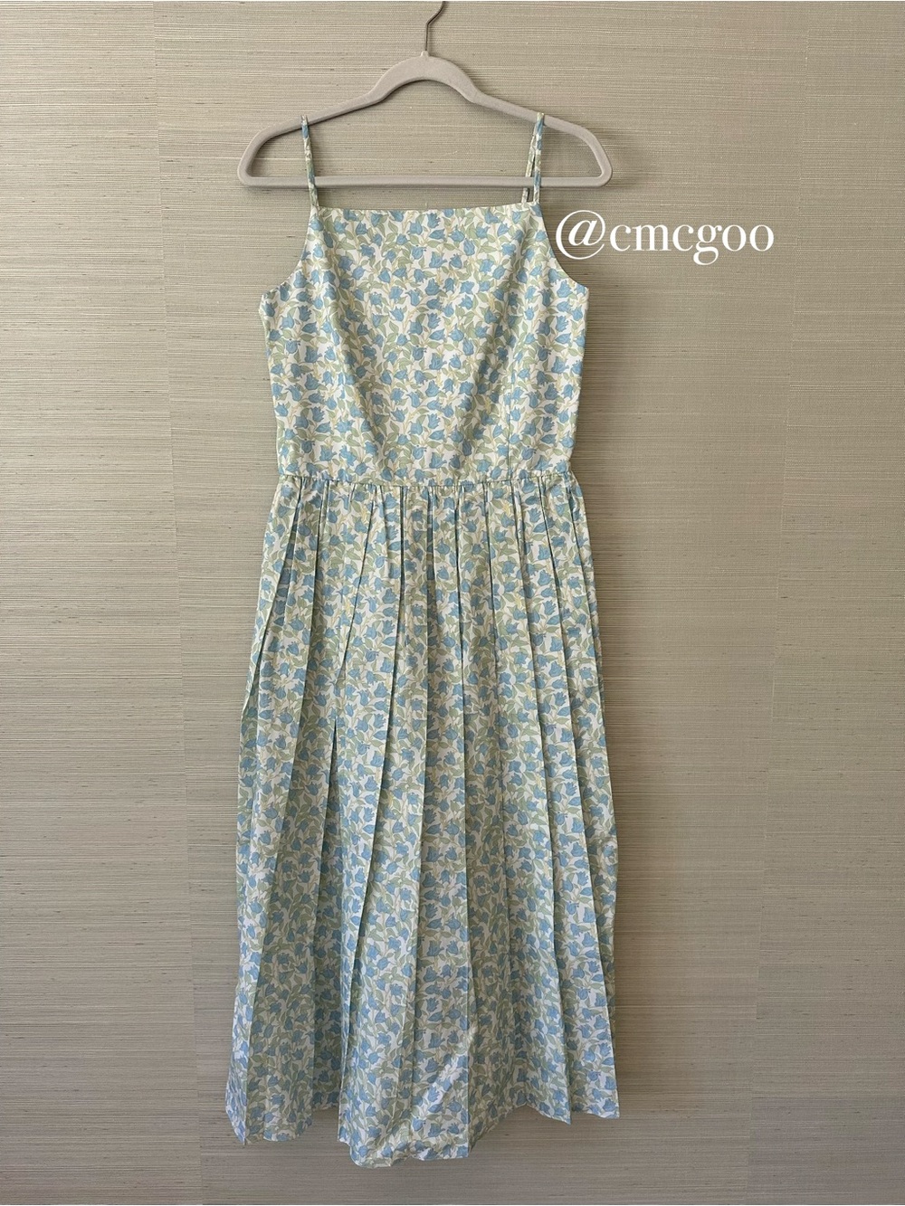 Coco Shop blue Bougainvillea print dress, NWT